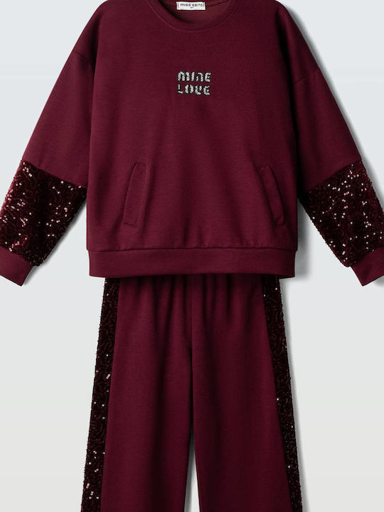 Set De Îmbrăcăminte Pentru Copii Cu Pantaloni Iarnă 2 Bucăți Bordo - Vișiniu Bordo