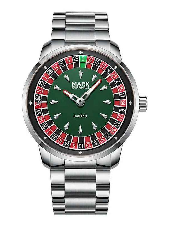 Mark Fairwhale Fw- Ceas Bărbătesc 43mm Cu Baterie Cu Brățară Metalică Transparentă