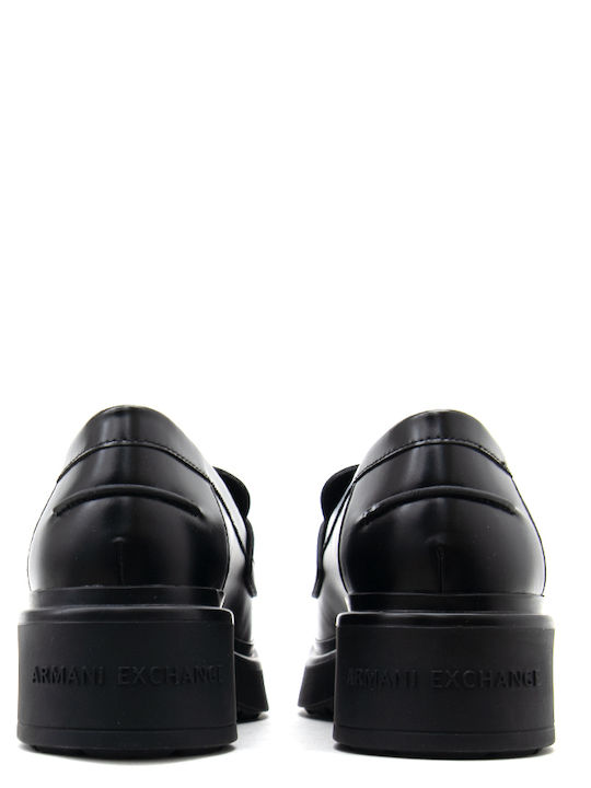 Leather Women's Loafers in Black Colour