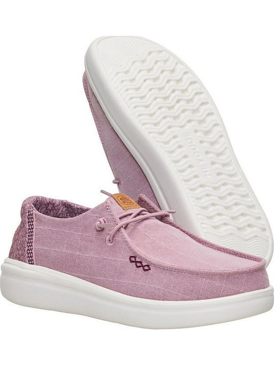 Wendy Rise Chambray Leder Damen Mokassins in Lila Farbe