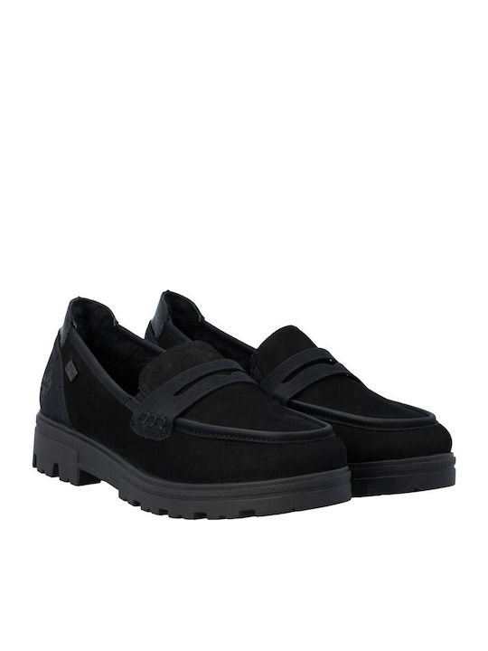 Damen Mokassins aus Leder in Schwarz Farbe