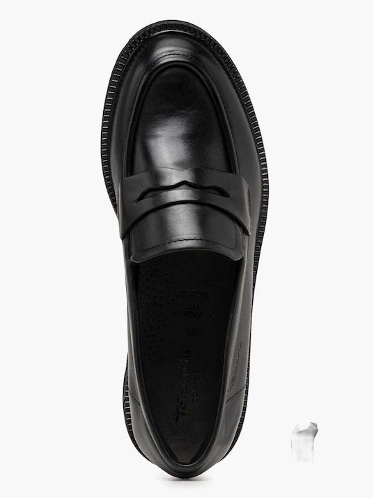 Damen Mokassins Aus Leder In Schwarz Farbe
