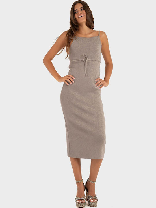 Midi Evening Dress Taupe