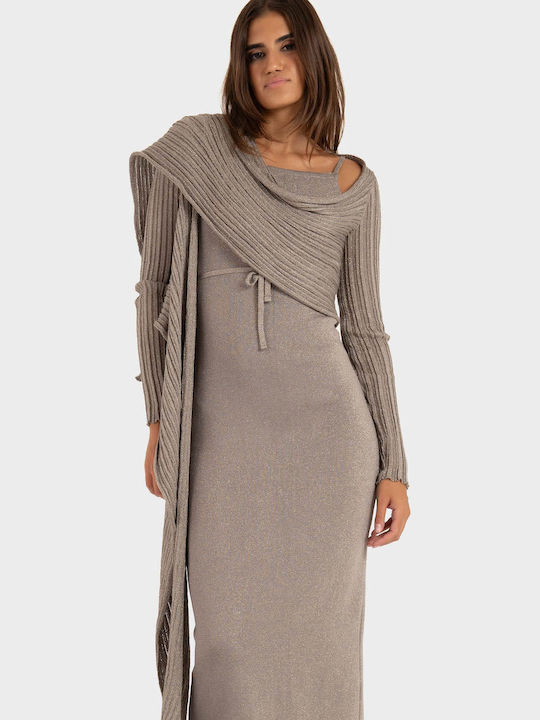 Midi Evening Dress Taupe