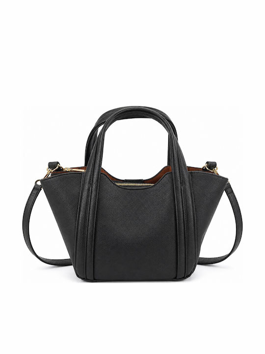 Verde Damen Schultertasche Schwarz