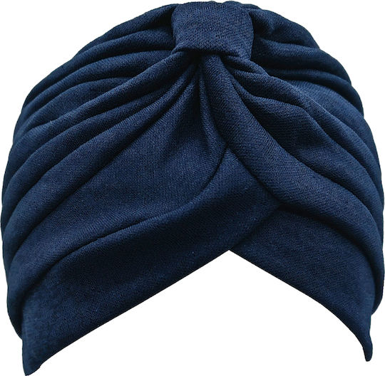 Turban Bumbac-Lycra Plisuri Nod Albastru