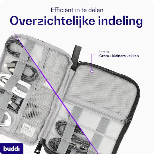 Органайзер за Кабели Buddi Sorted Cable Organizer & Аксесоари Цип 23 X 16 X 4 Cm Черен Сив 8719246564918
