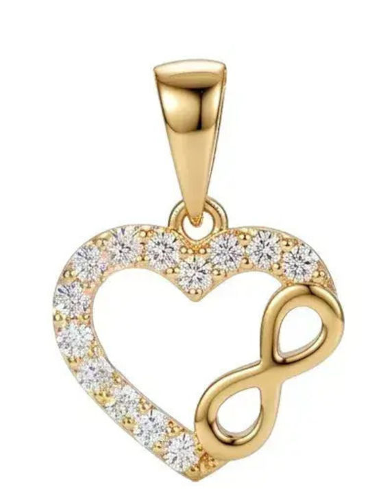 Heart Charm in 14K Gold with Zircon