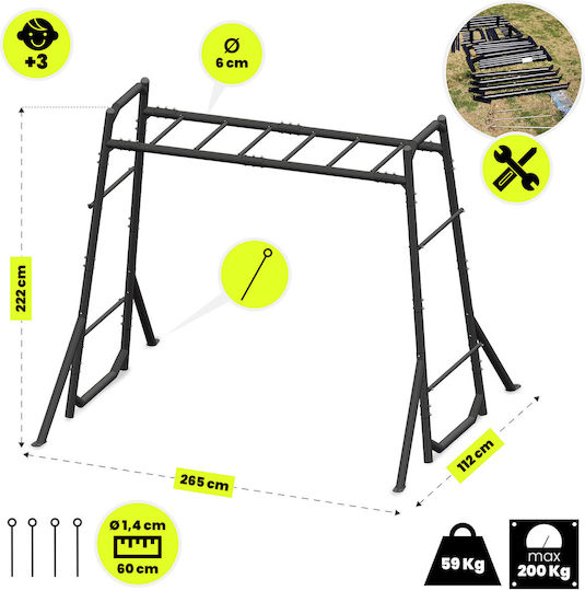 HyperMotion Scară de Gimnastică de Grădină cu Suprafață de Cățărare pentru 3+ Ani