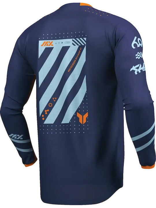Ανδρική Μπλούζα Motocross Μακρυμάνικη Navy Μπλε Χρώμα
