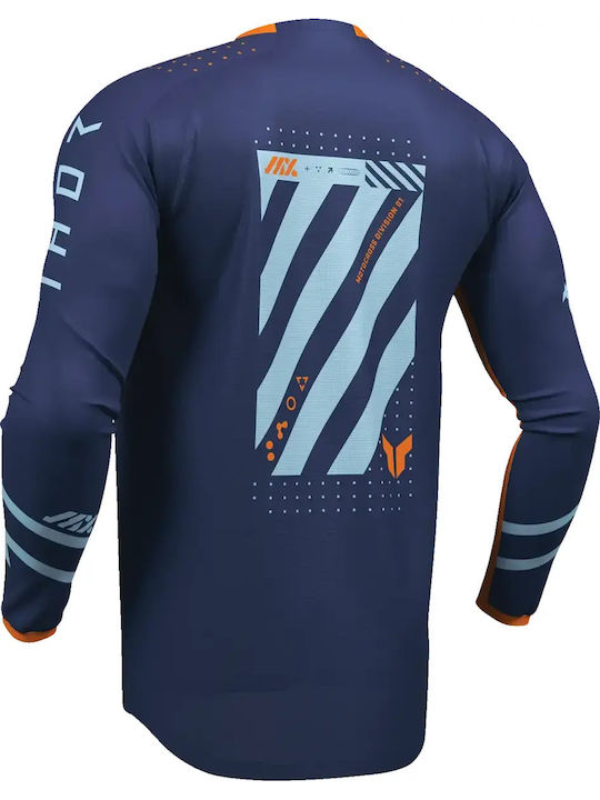 Ανδρική Μπλούζα Motocross Μακρυμάνικη Navy Μπλε Χρώμα