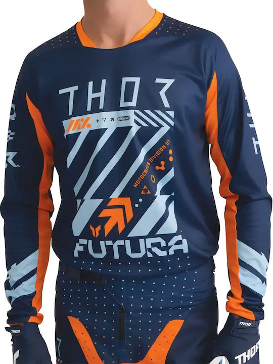 Ανδρική Μπλούζα Motocross Μακρυμάνικη Navy Μπλε Χρώμα