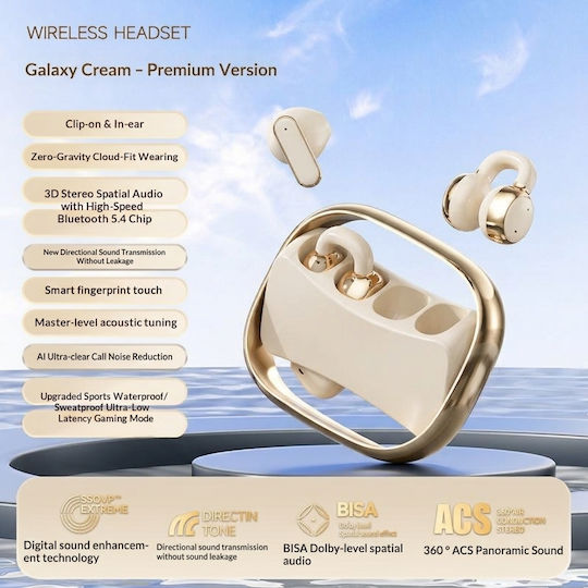 CYXG Q9 2-в-1 In ear / Отворено ухо Безжични слушалки с Устойчивост на изпотяване и Калъф за зареждане Златисти