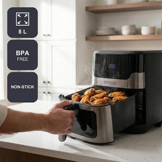 Black & Decker BXAF8001E Air Fryer 8lt Black