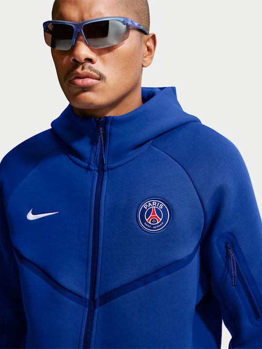 Paris Saint-Germain Tech Fleece Hooded Cardigan Blue