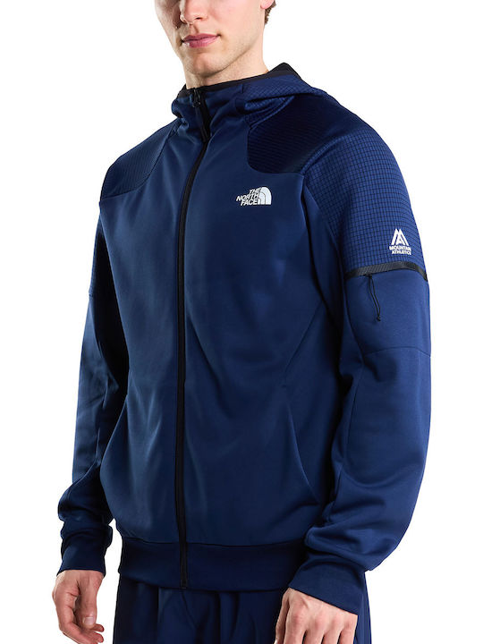 Full Men's Fleece Jacket Hooded Navy Blue