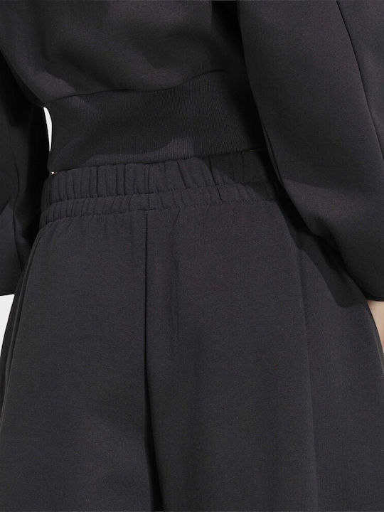 Essentials Παντελόνι Φόρμας με Λάστιχο Fleece Μαύρο