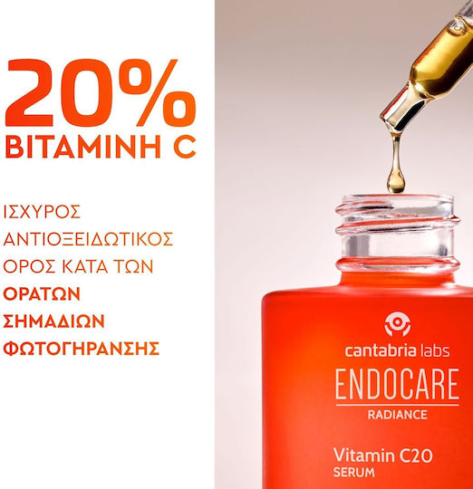 Cantabria labs Endocare Radiance Vitaminc C20 Αντιγηραντικό Serum Προσώπου με Βιταμίνη C για Λάμψη & Lifting 30ml