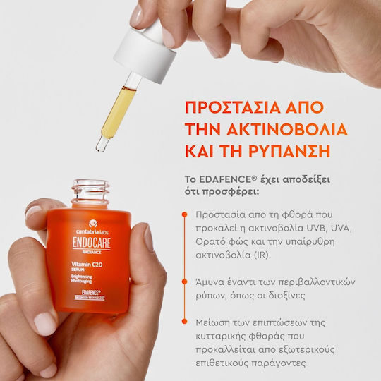 Cantabria labs Endocare Radiance Vitaminc C20 Αντιγηραντικό Serum Προσώπου με Βιταμίνη C για Λάμψη & Lifting 30ml
