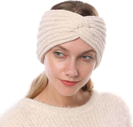 Damen Stirnband Strick in Ecru Farbe