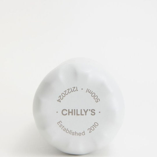 Chilly's All Matte Monochrome Thermos Bottle Stainless Steel BPA Free 500ml White