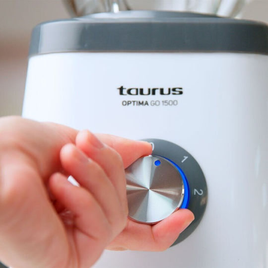 Taurus Optima Go 1500 Μπλέντερ με Γυάλινη Κανάτα 1.5 lt 1500W Λευκό