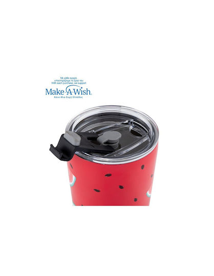 Nava "we Care" Термочаша Неръждаема Стомана / Пластмаса Без BPA 350ml Watermelon Със Сламка