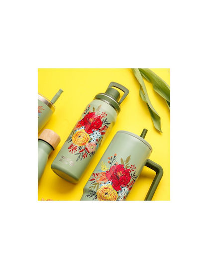Nava "we Care" Бутилка Термос Неръждаема стомана 500ml Зелен Floral