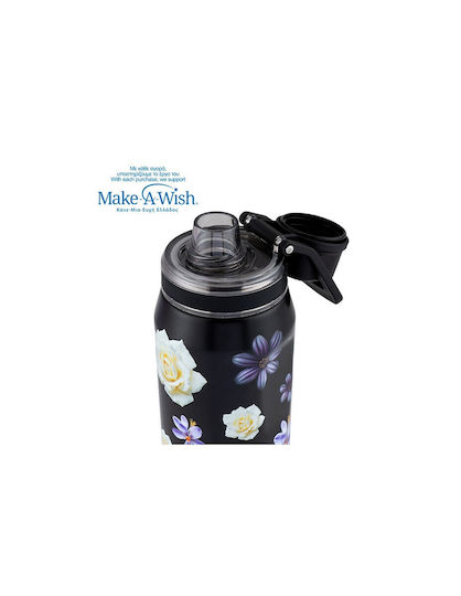Nava "we Care" Бутилка Термос Неръждаема Стомана 500ml Black Floral