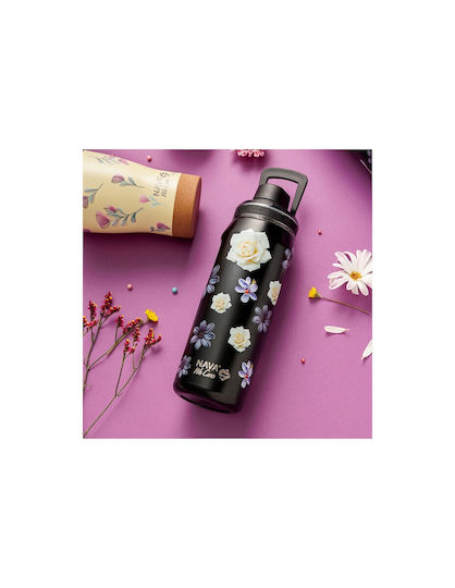 Nava "we Care" Бутилка Термос Неръждаема Стомана 500ml Black Floral