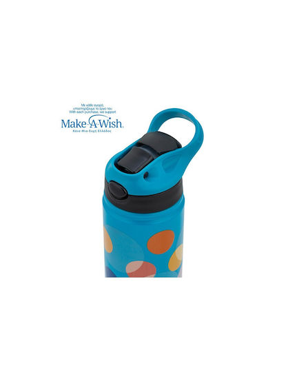 Nava "we Care" Thermos Bottle Stainless Steel 500ml Color Dots with Straw