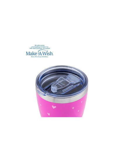 Nava We Care Glas Thermosflasche Rostfreier Stahl 400ml Rosa Einhorn mit Stroh