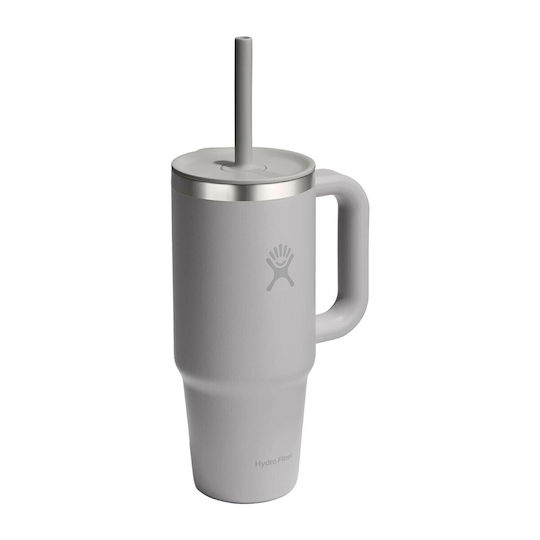 Hydro Flask Handled Tumbler Термос 710ml THERMOS ALL AROUND TRAVEL TUMBLER Birch със сламка и дръжка