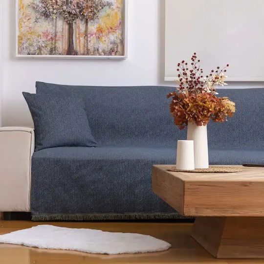 Borea Borea Sofa Throw 2 Sides 180x250cm Petrol Blue