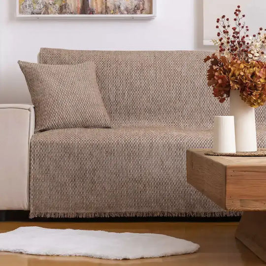 Borea Ριχτάρι Τριθέσιου Καναπέ Chenille 180x300εκ. Γκρι