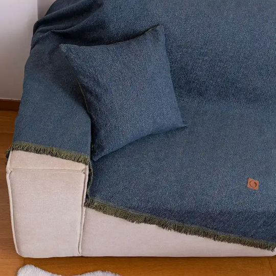 Borea Borea Armchair Throw 2 Sides 180x180cm Petrol Blue