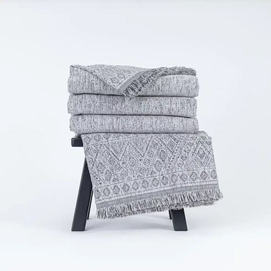 Borea Three-Seater Sofa Throw Chenille 180x300cm Grey