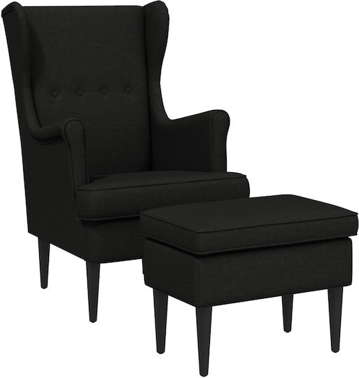 Relax Sessel mit Fußhocker Schwarz 65x79x100cm Relax Sessel mit Fußhocker Schwarz 65x79x100cm