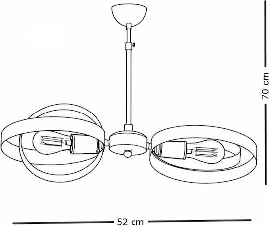 NG Santas Deckenleuchte Braune Schiene 52x70cm