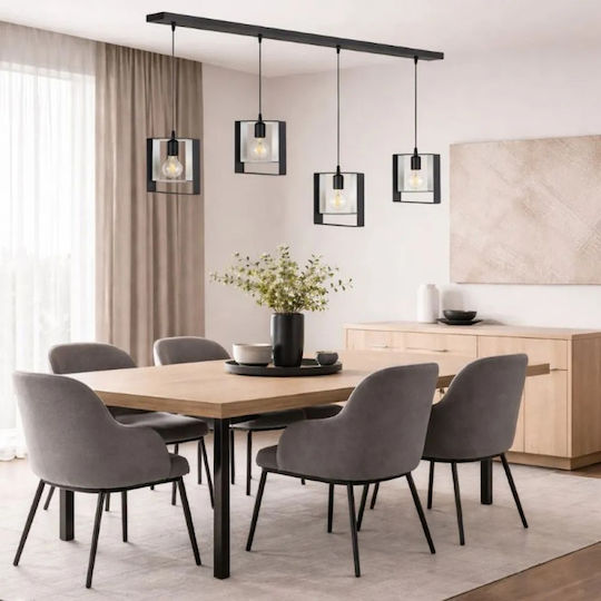 NG Santas Deckenleuchte Silber Schiene 100x80cm