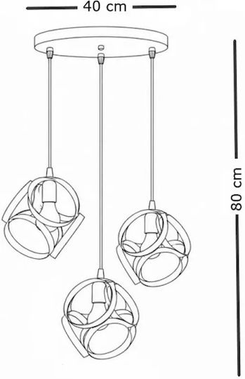 NG Santas Deckenleuchte Schwarz 40x80cm