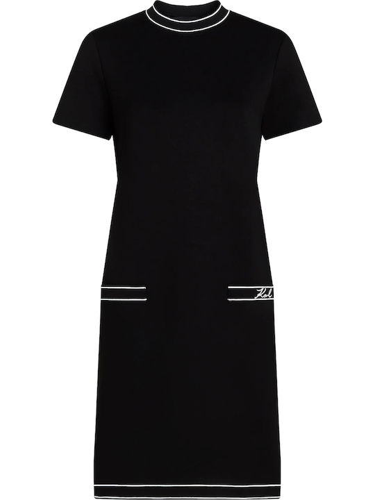 Sommer Mini T-Shirt Damenkleid Schwarz