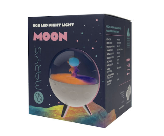 Mary's Led Lamps Mary's Kids Night Light Rgb Astronaut Moon White 901.00102