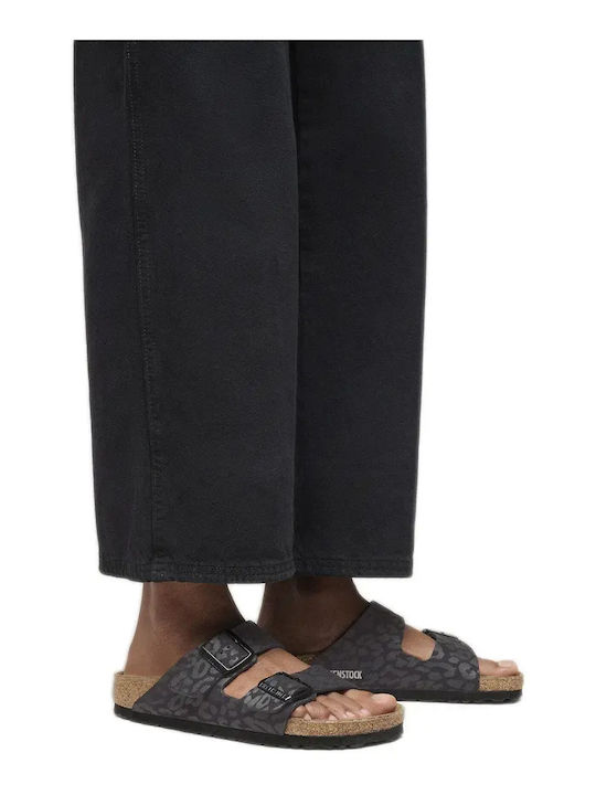 Arizona Leo Δερμάτινα Γυναικεία Σανδάλια Μαύρα Narrow Fit