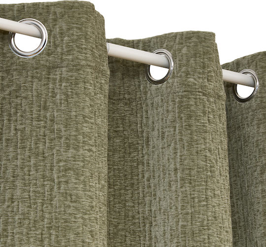 Curtain with Grommets Fran Khaki 140x260cm
