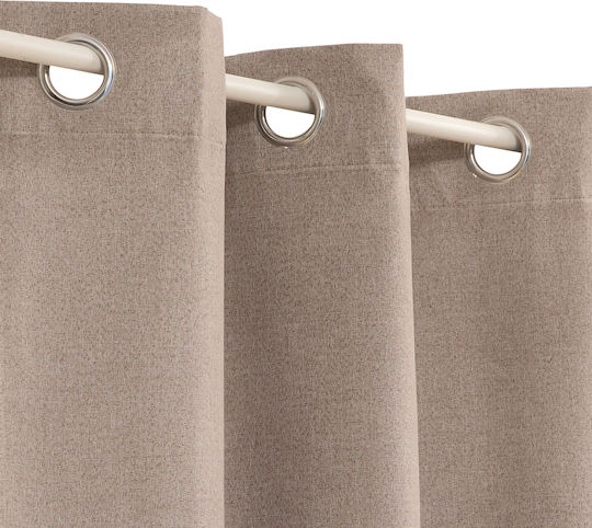 Κουρτίνα με Τρουκς Darla Taupe 140x260εκ.