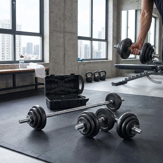 VSL Sports TitanSet 20 Αλτήρες Σετ με Μπάρα Συνολικού Βάρους 20kg σε Βαλιτσάκι