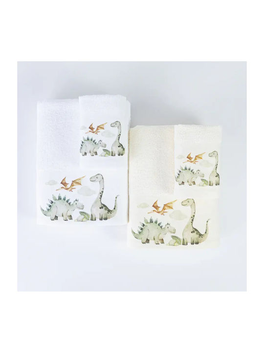 Borea Borea Set Babyhandtücher 2 Stück Ecru 30x50cm