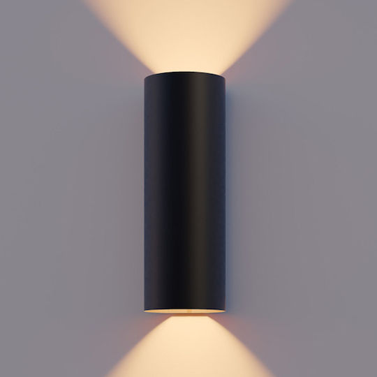 Lampa Florence Iluminat Exterior Montat Pe Perete Liniar Led Încorporat IP54 8W Cu Lumină Alb Cald Dublu Fascicul 23x8x23cm