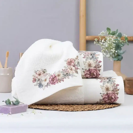 Borea Set of Bath Towels 3 pcs Rosemist White